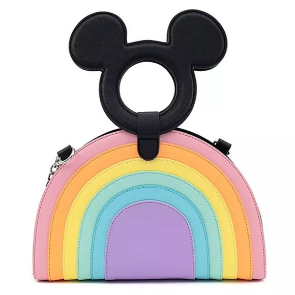 Loungefly x Disney Mickey Mouse Pastel Rainbow Crossbody Bag (No Longer Made) - Picture 6 of 8
